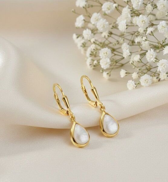 Thumbnail - MOANINA Ohrringe Nola Mondstein - 375 Massivgold