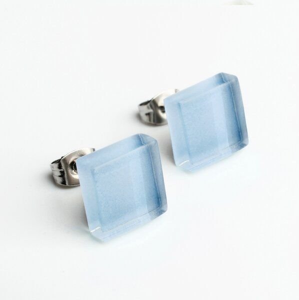 ALEXASCHA Minimalistische Ohrstecker, klein, aus Glas | PUREFORM