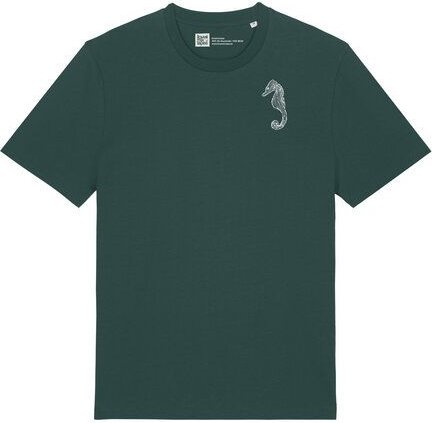 ilovemixtapes Unisex Bio T-Shirt mit Seepferdchen Brustdruck – nachhaltig & fair