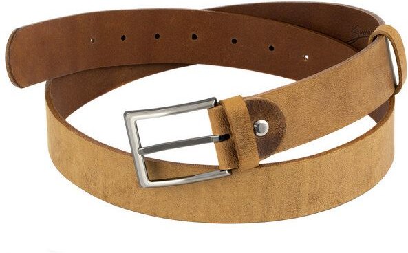 Simaru Herren Ledergürtel Orleans Used-Look, Premium Leder pflanzlich gegerbt