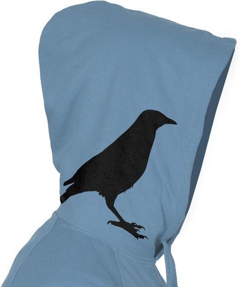 HANDGEDRUCKT "Rabenflüsterer" Männer Hoody aus reiner Biobaumwolle (kbA)