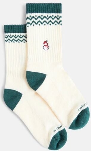 Natural Vibes Snowball Schneemann Bio GOTS | Tennissocken | Herren Damen Socken | Weihnachten