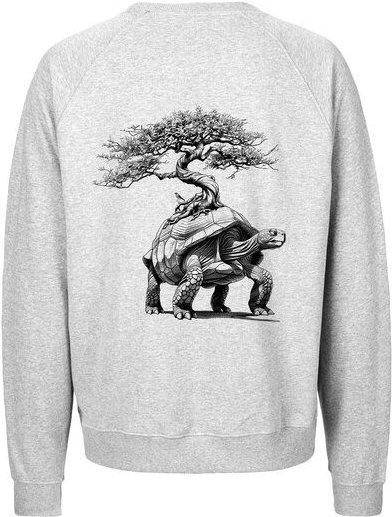 HANDGEDRUCKT "Lange Reise" Unisex Sweatshirt aus reiner Biobaumwolle (kbA)