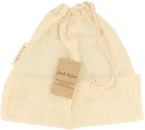 fesch & fair 12er Pack Einkaufsnetz Bio-Baumwolle & Vegan