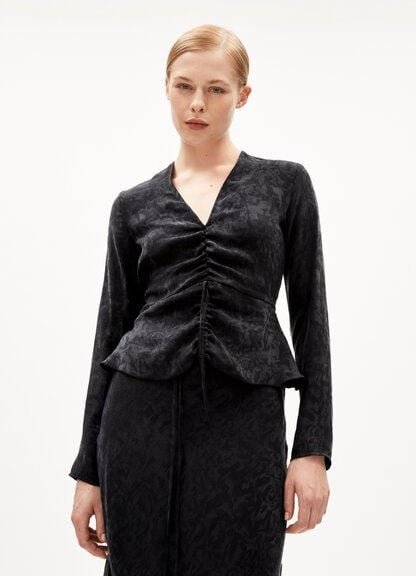 Thumbnail - ARMEDANGELS ANAYAA JACQ Damen Bluse Regular Fit aus TENCEL Lyocell Mix