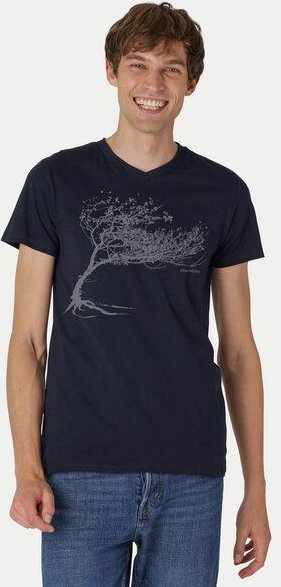 Peaces.bio - handbedruckte Biomode Bio-Herren-T-Shirt V-Neck Windy Tree
