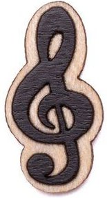 BeWooden Holzbrosche Treble Clef – Handgefertigter Schmuck aus Holz