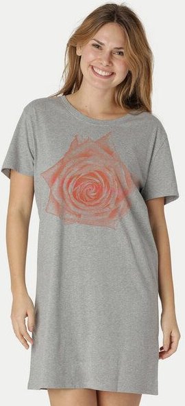 Peaces.bio - handbedruckte Biomode Longshirt Rose Damen