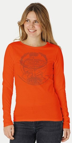 Peaces.bio - handbedruckte Biomode Bio-Damen-Langarmshirt "Weltenesche"