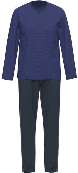 Thumbnail - Ammann Herren Schlafanzug lang V-Ausschnitt aus Bio-Baumwolle