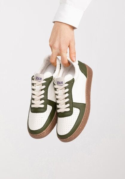 RICE Sneaker Vegan Unisex - OPEN21 Green Ecru