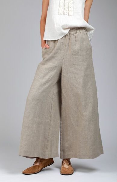 KNOTIUM KOKO Weit geschnittene Leinenhose