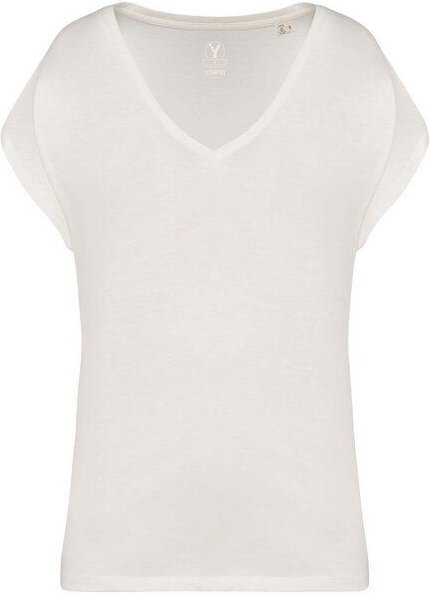 YTWOO Oversized Damen T-Shirt aus Bio-Baumwolle, V-Ausschnitt