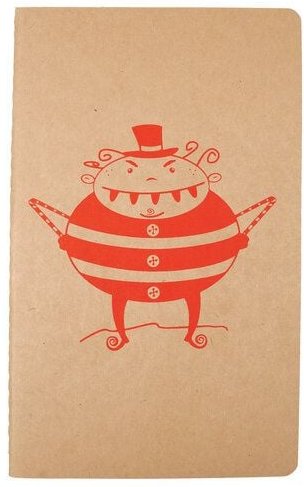 HANDGEDRUCKT "Mr.Evil Kniepl" naturfarbenes Notizheft ca. DIN A5, blanko