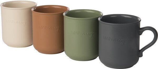 reMAIN MAINmug - 4 St. stabile u. bruchfeste Mehrwegtassen mit Griff aus Recyclingkunststoff - nachhaltige Tassen für He...