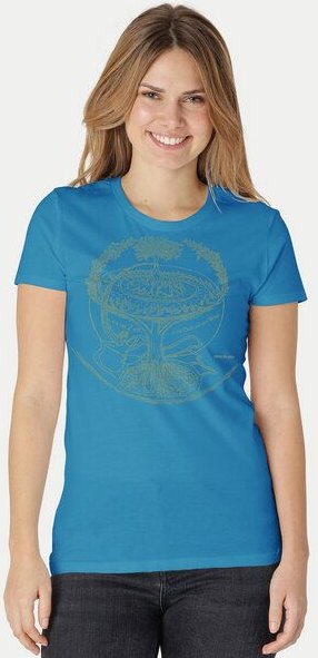 Peaces.bio - handbedruckte Biomode Bio-Damen-T-Shirt "Weltenesche"