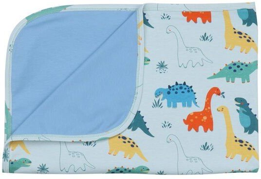 Thumbnail - Babydecke Bio Baumwolle Blau Dino Walkiddy, GOTS-zertifiziert, kuschelig, umweltfreundlich, hypoallergen, atmungsaktiv, ...