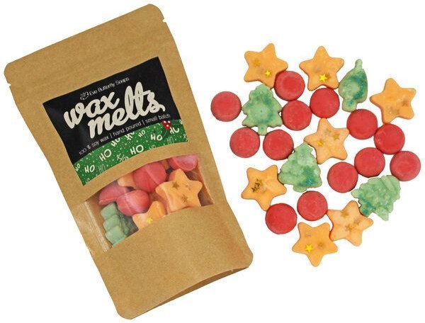 Eve Butterfly Soaps Wax Melts Ho! Ho! Ho! | Duftwachs für Duftlampen, Schmelzwachs, Duft nach süß-sauren Cranberries, re...