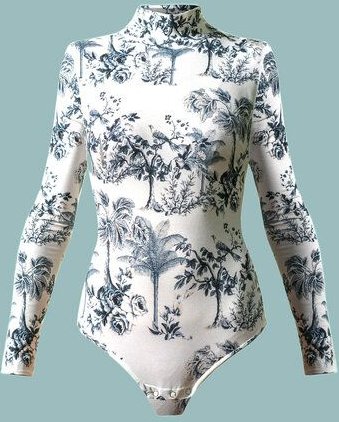 Thumbnail - Atelier SNOW Langärmliger Body aus Bio-Baumwolle mit Muster