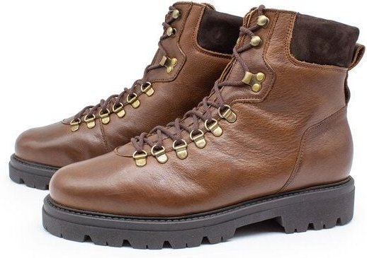 Werner 1911 Bio-Herrenstiefel mit Lammfellfutter - Polarwolf - cognac - IVN-zertifiziert