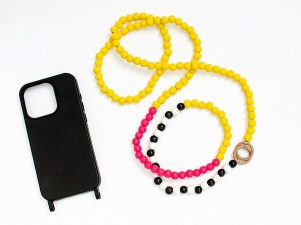 renna deluxe Handykette aus Holzperlen, Crossbody lang, verschiedene Farben