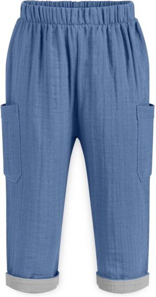 Mababu Zweifarbige Musselin-Hose | GOTS-zertifiziert | Bio-Baumwolle | Lockere Passform