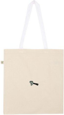 Thumbnail - Coffee Fashion Siebträger | Bestickte Bio Baumwoll Tragetasche