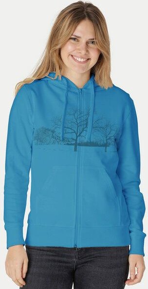 Peaces.bio - handbedruckte Biomode Zip-Hoodie Landscape Damen