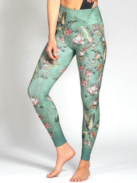 Magadi Yoga Leggings SECRET GARDEN aus Komfort-Stretch mit Tasche