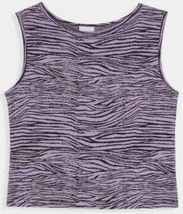 amt.studio Top Feinstrick Zebra Print lila schwarz