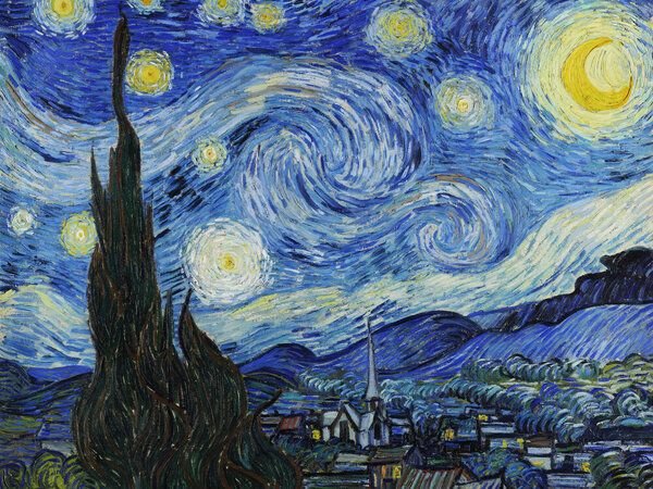 Photocircle Poster / Leinwandbild - Sternennacht von Vincent Van Gogh