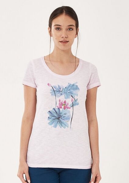 ORGANICATION Garment Dyed T-Shirt aus Bio-Baumwolle mit Blumen-Print