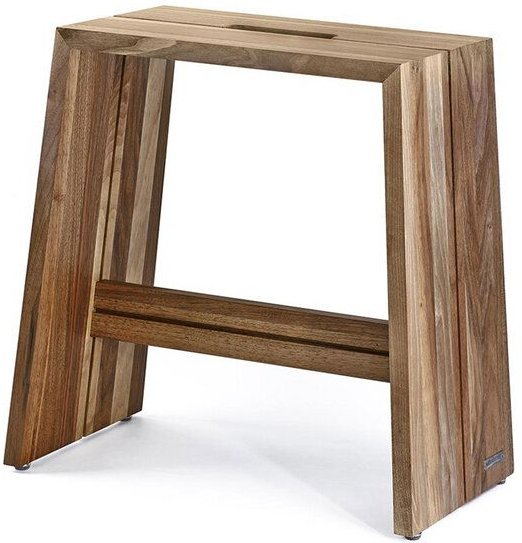 NATUREHOME Hocker Holz Nussbaum Massiv Design Läufer und Keichel Handarbeit