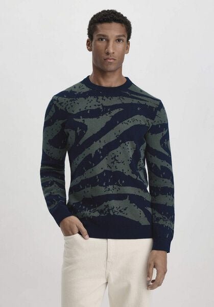 hessnatur Jacquard Strick Pullover Regular aus Bio-Baumwolle mit Schurwolle