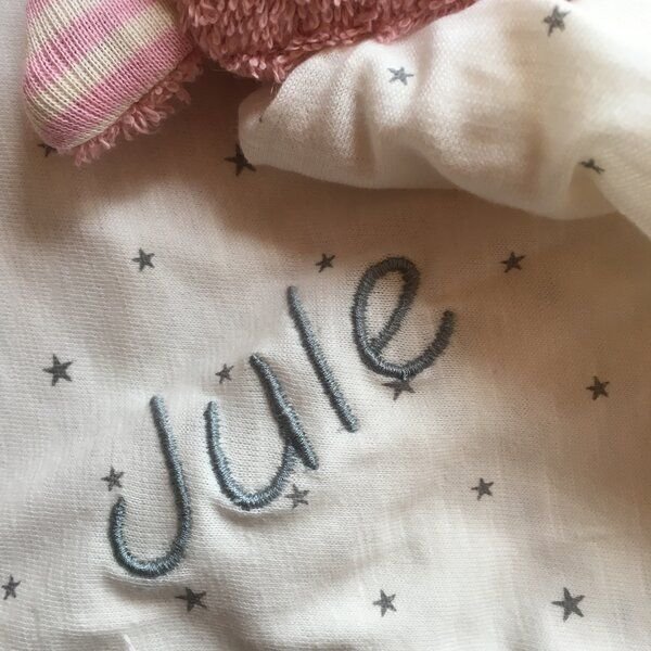 Pat und Patty Personalisertes Schmusetuch/ Schnuffeltuch, Greifling "Pferd" ,Farbe : beige oder messing, 100 % Baumwolle...