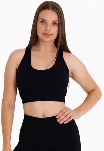 Bruno Barella Sport-BH Schwarz Bustier für Damen – Fitness, Yoga & Freizeit