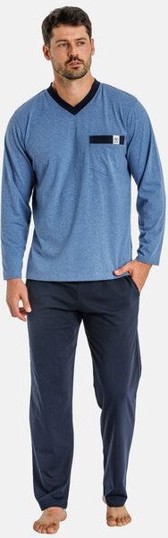 Haasis Bodywear Herren Pyjama lang mit Seitentaschen, Single Jersey