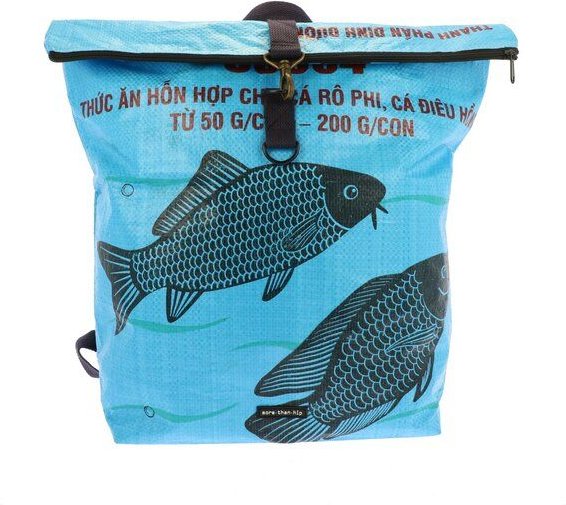 MoreThanHip Rolltop Rucksack aus recycelten Zement- oder Fischfuttersäcken - Tantor