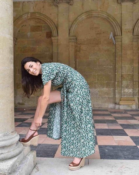 Aatise Langes Sommerkleid/Festkleid Zady mit Schmetterlingsärmel, 100% EcoVero