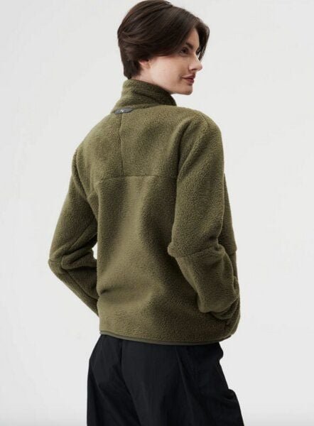 pinqponq Fleece Jacket - Eternal Olive - Peat black (Female)