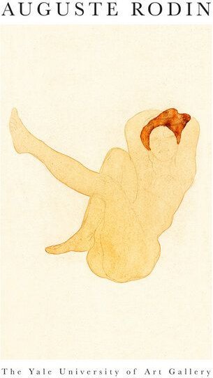 Photocircle Poster / Leinwandbild - Nude Seated, Left Leg Extended von Auguste Rodin