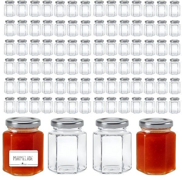 mikken 100 kleine Marmeladengläser 110 ml kleine Einmachgläser mit Schraubdeckel
