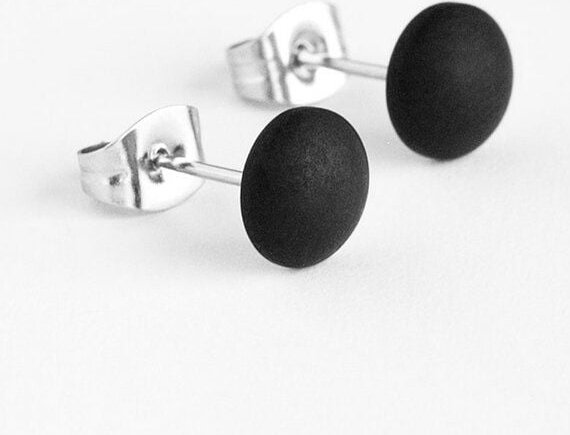 ALEXASCHA Minimalistische Ohrstecker | schwarz | 7 mm