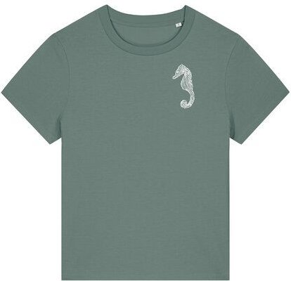 ilovemixtapes Nachhaltiges Damen T-Shirt mit Seepferdchen-Motiv – zeitlos, bequem & fair produziert