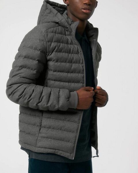 YTWOO Herren Steppjacke im Woll-Look | komplett aus recycelten Materialen gefertigt