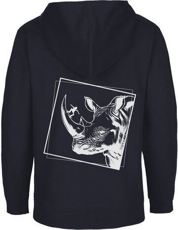 HANDGEDRUCKT Unisex Kinder Zip Up Hoody "Rhinoskateros"