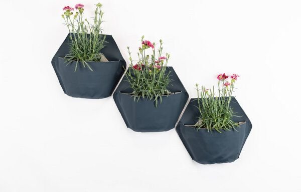 CitySens Packung mit 3 Bunten Wand-Blumentöpfen aus hochwertigen Altstoffen