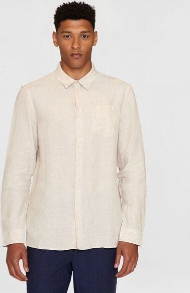 KnowledgeCotton Apparel Regular Hemd aus Bio-Leinen - GOTS/Vegan