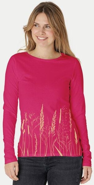 Peaces.bio - handbedruckte Biomode Bio-Damen-Langarmshirt Gräservielfalt
