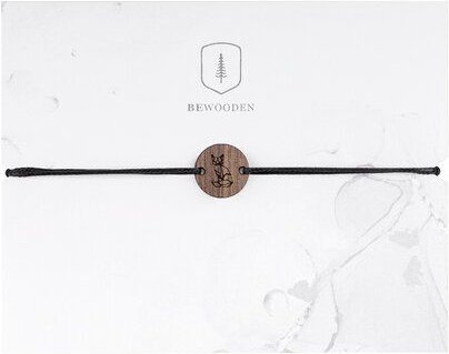 BeWooden Holzarmband Sitting Fox – handgefertigter, nachhaltiger Schmuck mit Fuchsmotiv